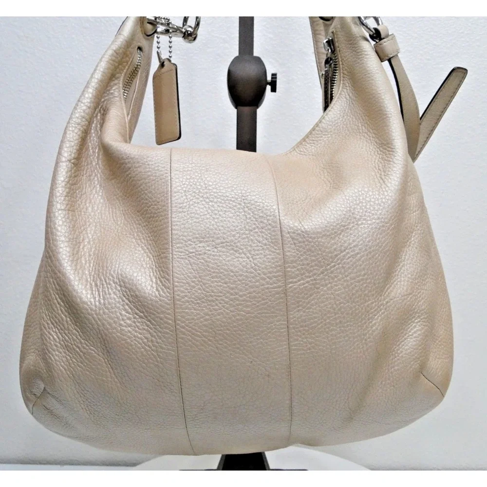 Vintage Coach Kristin Champagne/Pearl Leather Hobo Shoulder bag Purse
